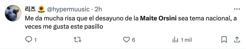 Reacciones desayuno de Maite Orsini hecho por Jorge Valdivia | Fuente: X (Twitter)
