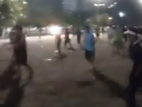 Violenta pelea protagonizaron los hinchas de Atlético Nacional en las playas de Santa Marta