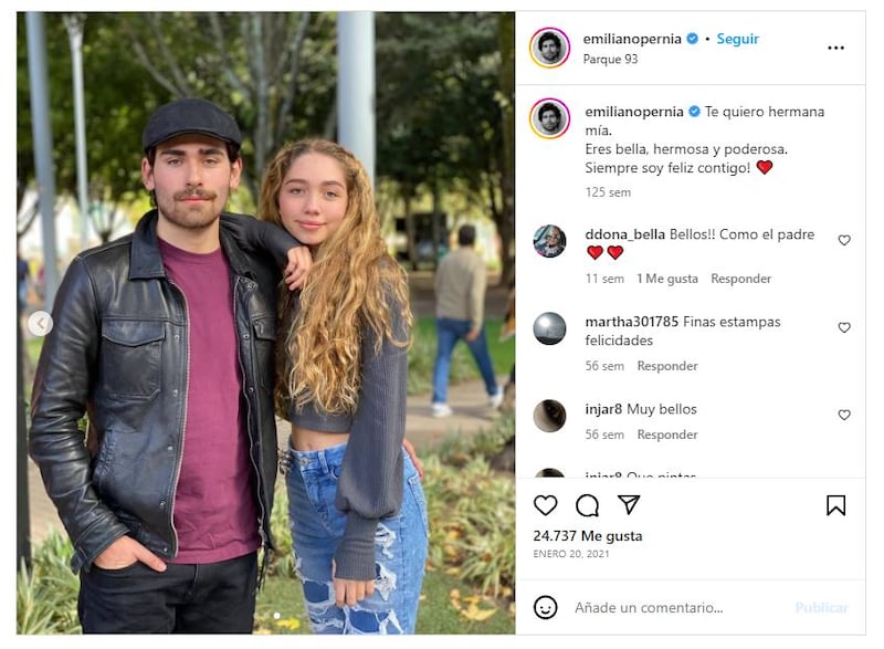 Emiliano y Luna son los hijos más populares de Gregorio Pernía