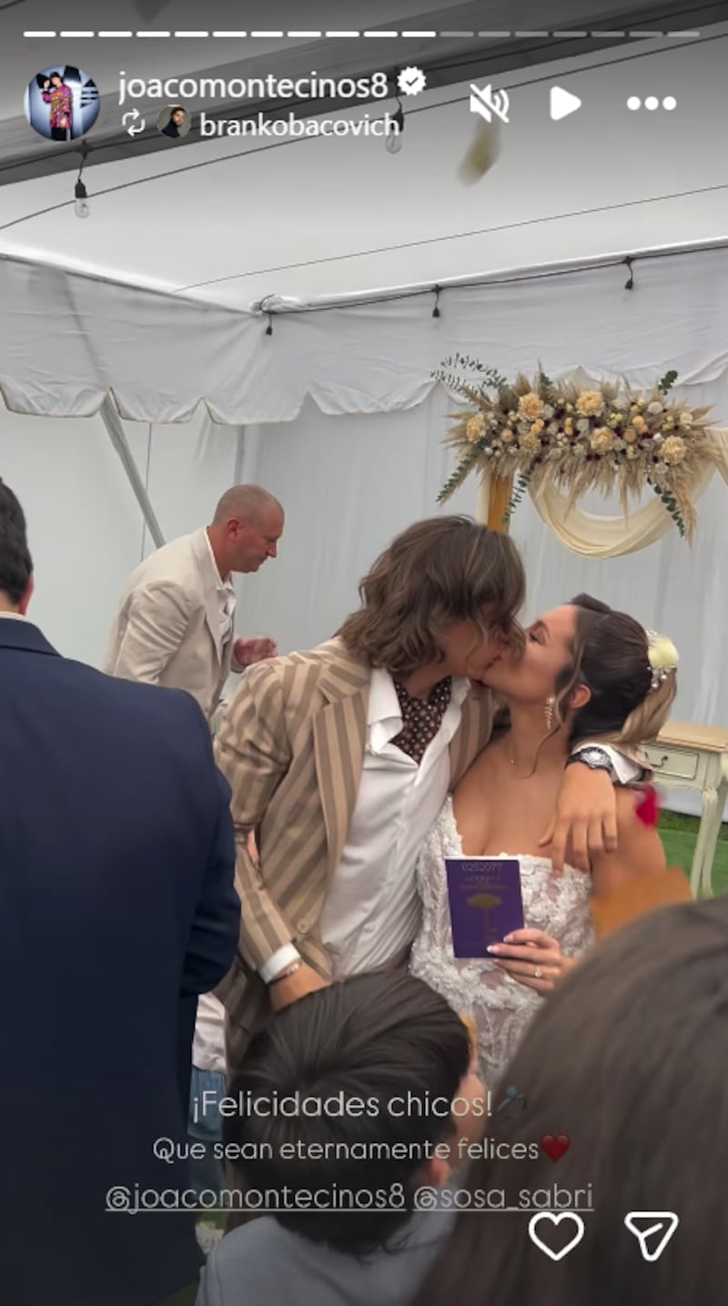 Matrimonio de Sabrina Sosa y Joaquín Montecinos | Fuente: Instagram @joacomontecinos8