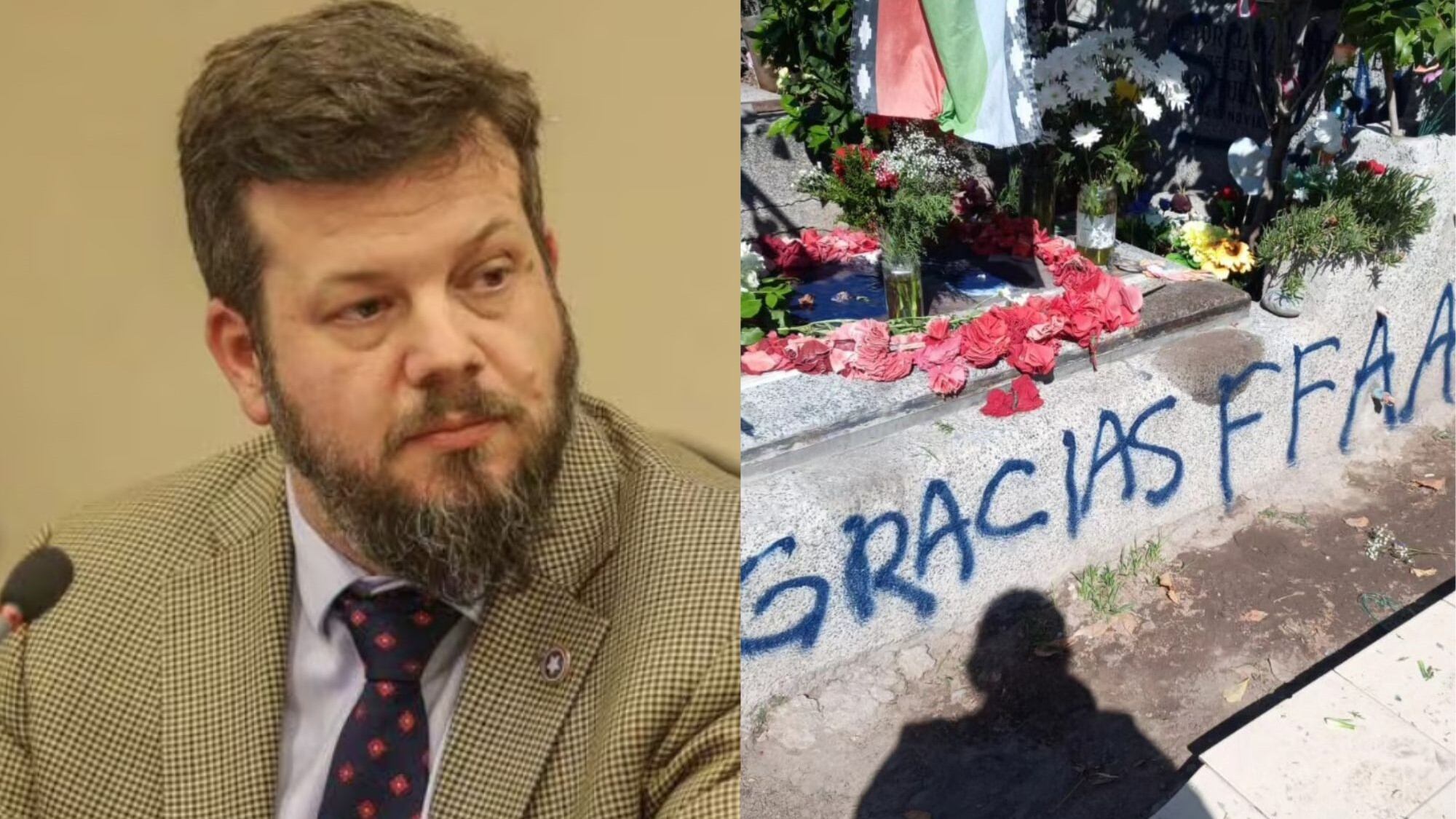 Johannes Kaiser y la tumba de Víctor Jara