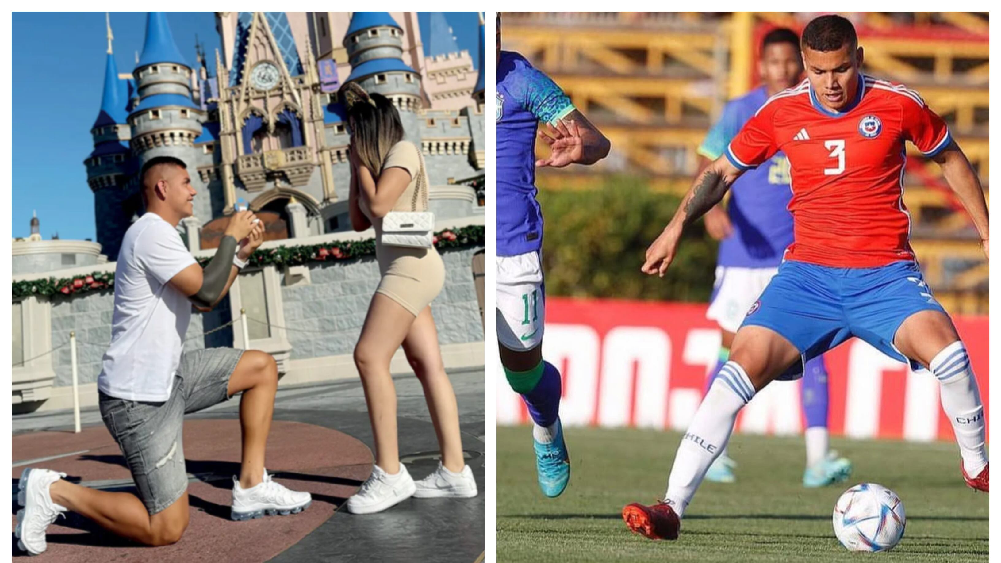 El defensor de Unión Española le pidió matrimonio a su pareja en las vacaciones que tuvieron estos últimos días en Disneyworld, en Orlando, Estados Unidos.