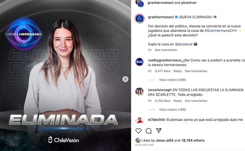 Alessia eliminada