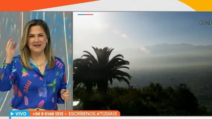 La meteoróloga alertó de posibles chubascos durante la tarde en "el sector de Lo Barnechea" y "algunas zonas del Cajón del Maipo".