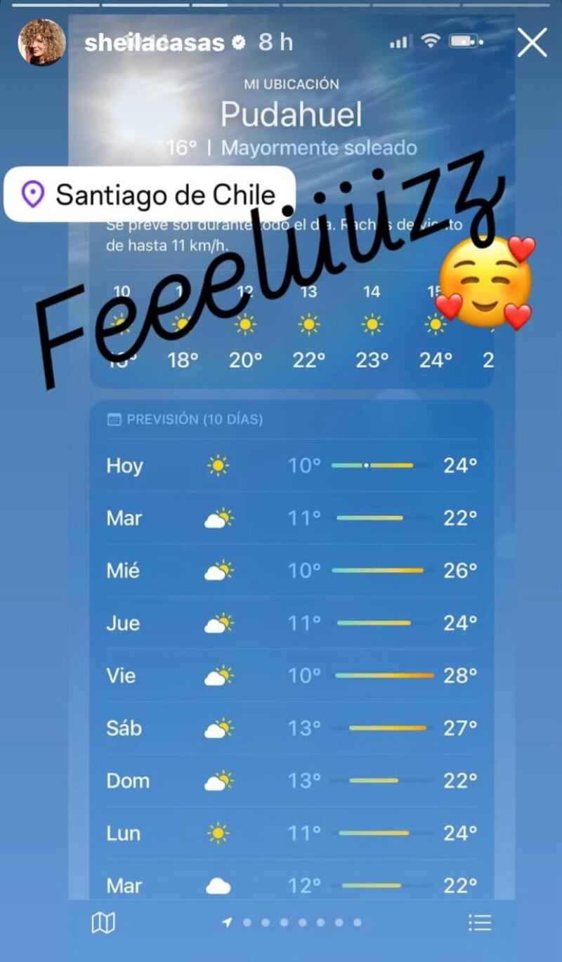 Historia de Instagram de @sheilacasas