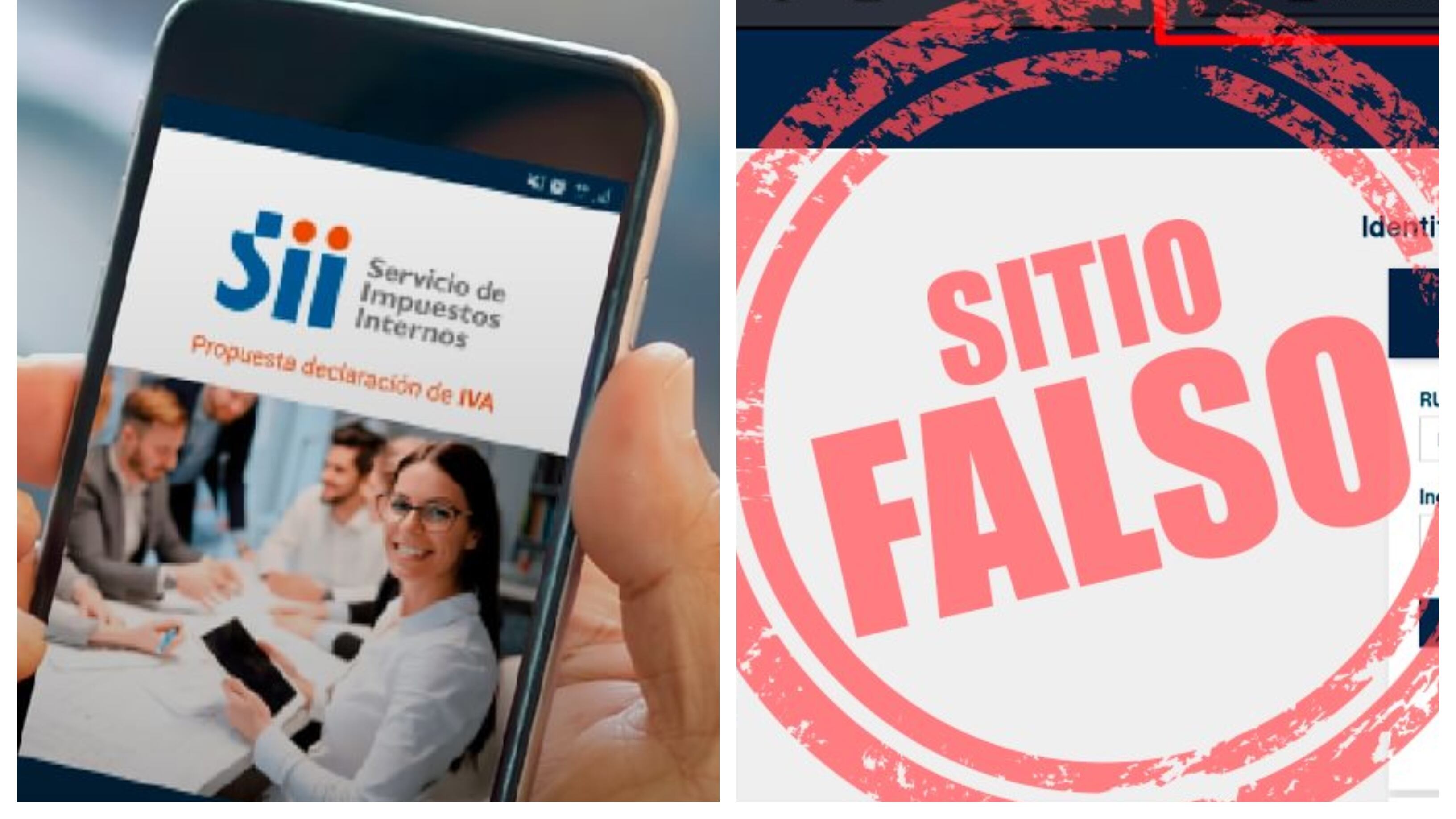 Las direcciones falsas del SII fueron informadas por el servicio público en sus redes sociales.