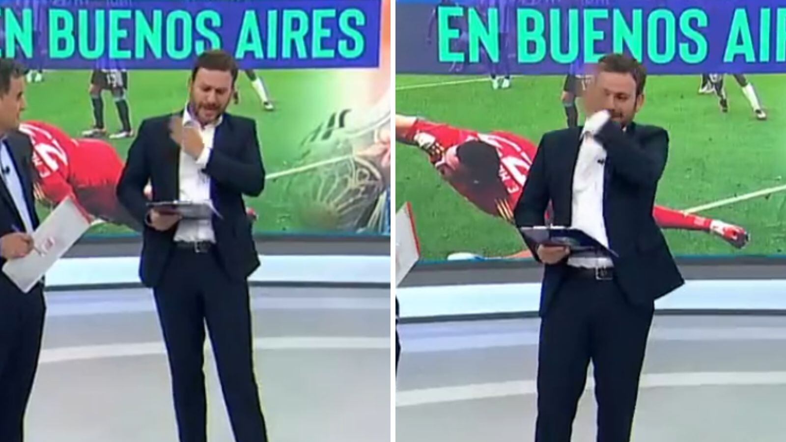 Mosca rebelde interrumpió en vivo a Ignacio Valenzuela durante comentario deportivo en T13