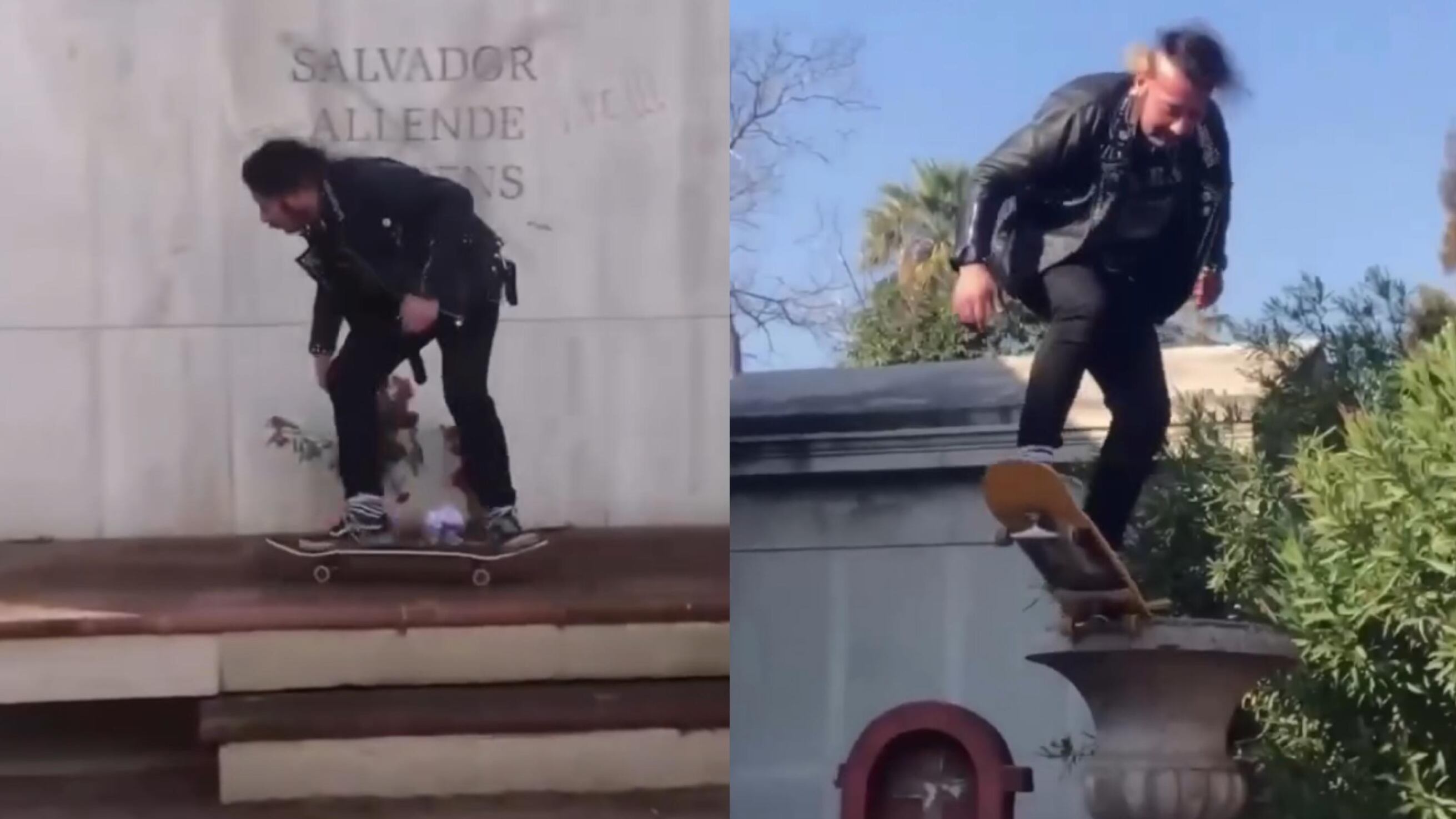 Hombres profanando el Cementerio General