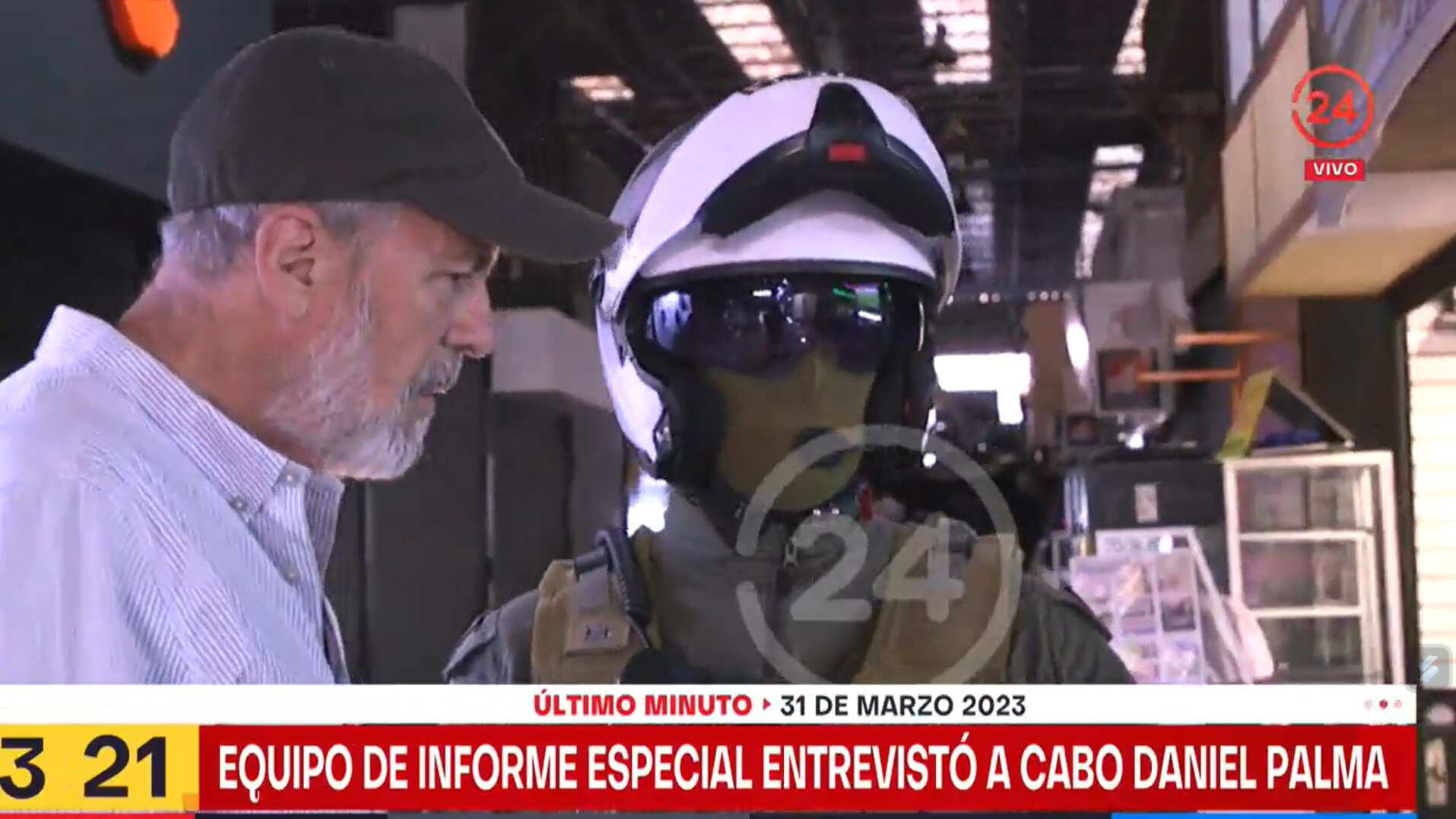 Santiago Pavlovic y cabo Daniel Palma | Captura: TVN