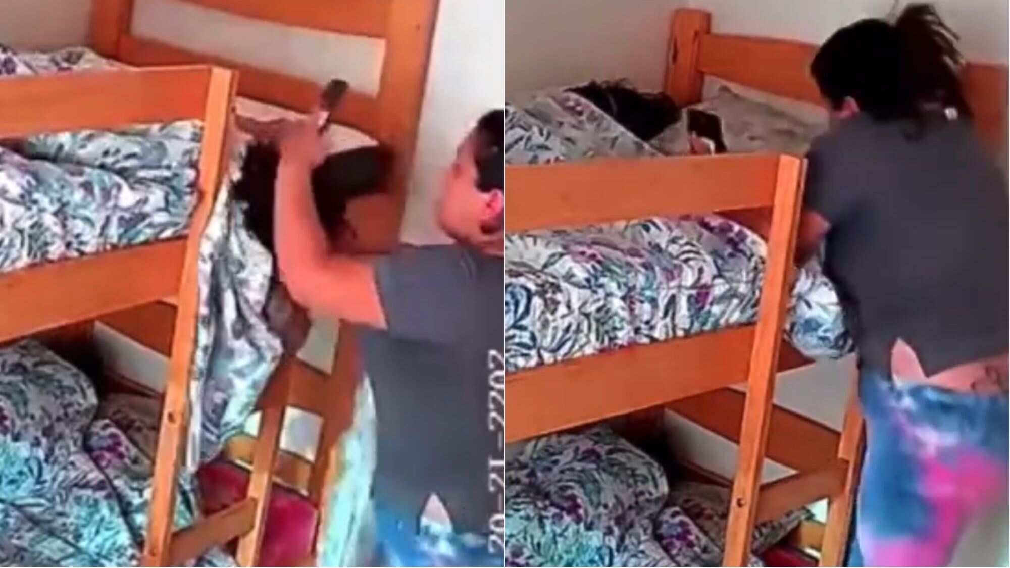 Registro de mujer golpeando a dos menores de edad | Twitter