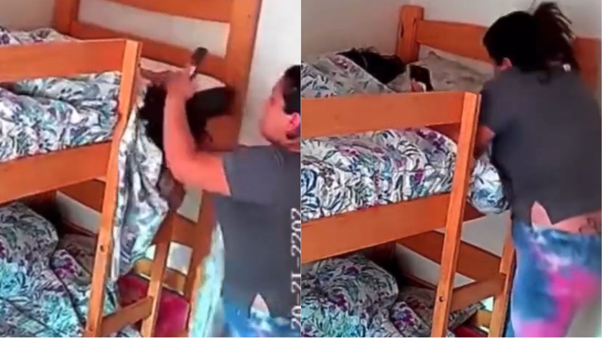 Registro de mujer golpeando a dos menores de edad | Twitter