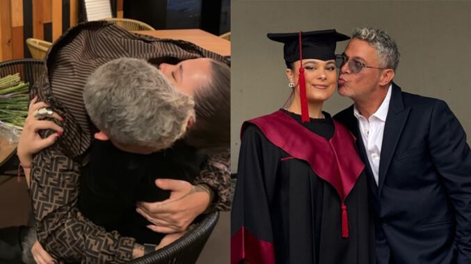 Alejandro Sanz y Manuela, su hija mayor