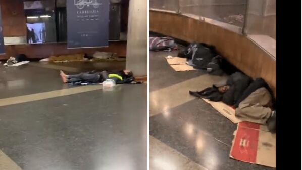 Viralizan a gente durmiendo en estación de Metro Plaza de Armas.