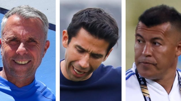 Gustavo Álvarez (U. de Chile), Nicolás Núñez (AgenciaUno) y Jorge Almirón (Getty)