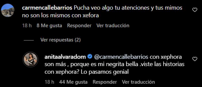 Comentario Anita Alvarado | Instagram