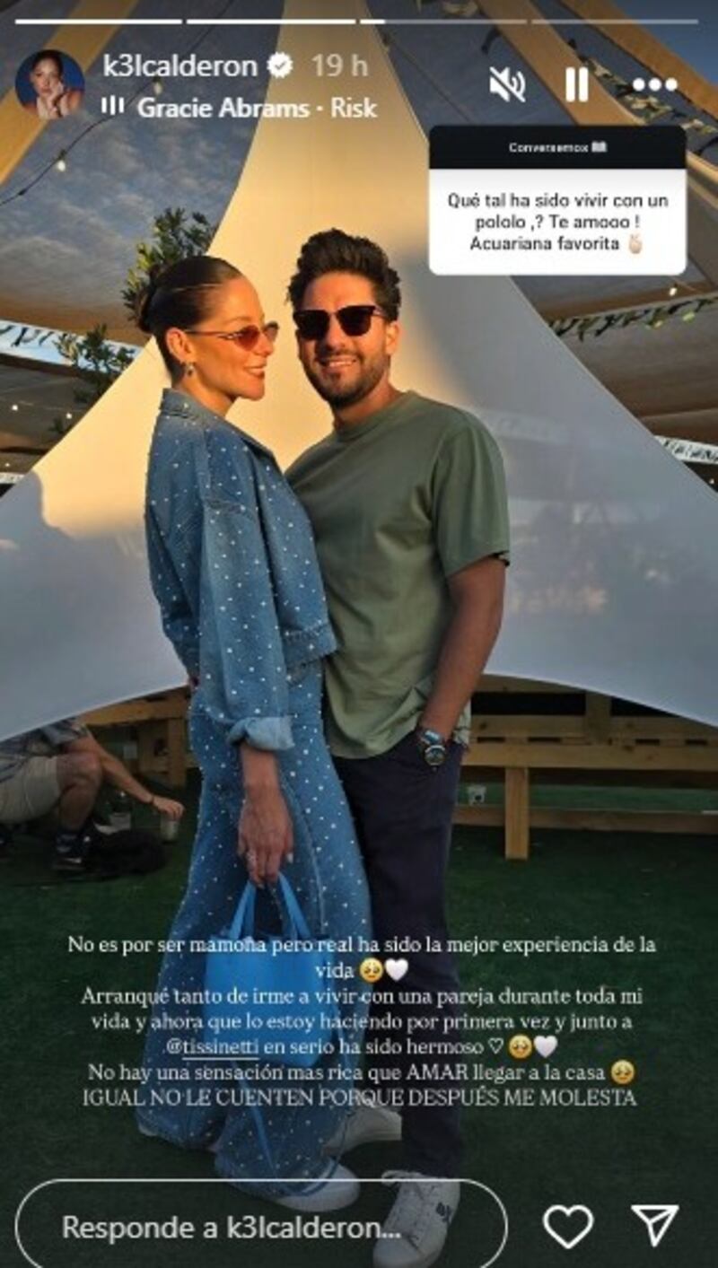 “La mejor experiencia de mi vida": Kel Calderón habla sobre cómo ha sido vivir con su pareja, Renzo Tissinetti