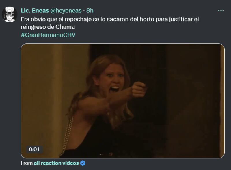 Reacción ingreso de Chama a Gran Hermano | X