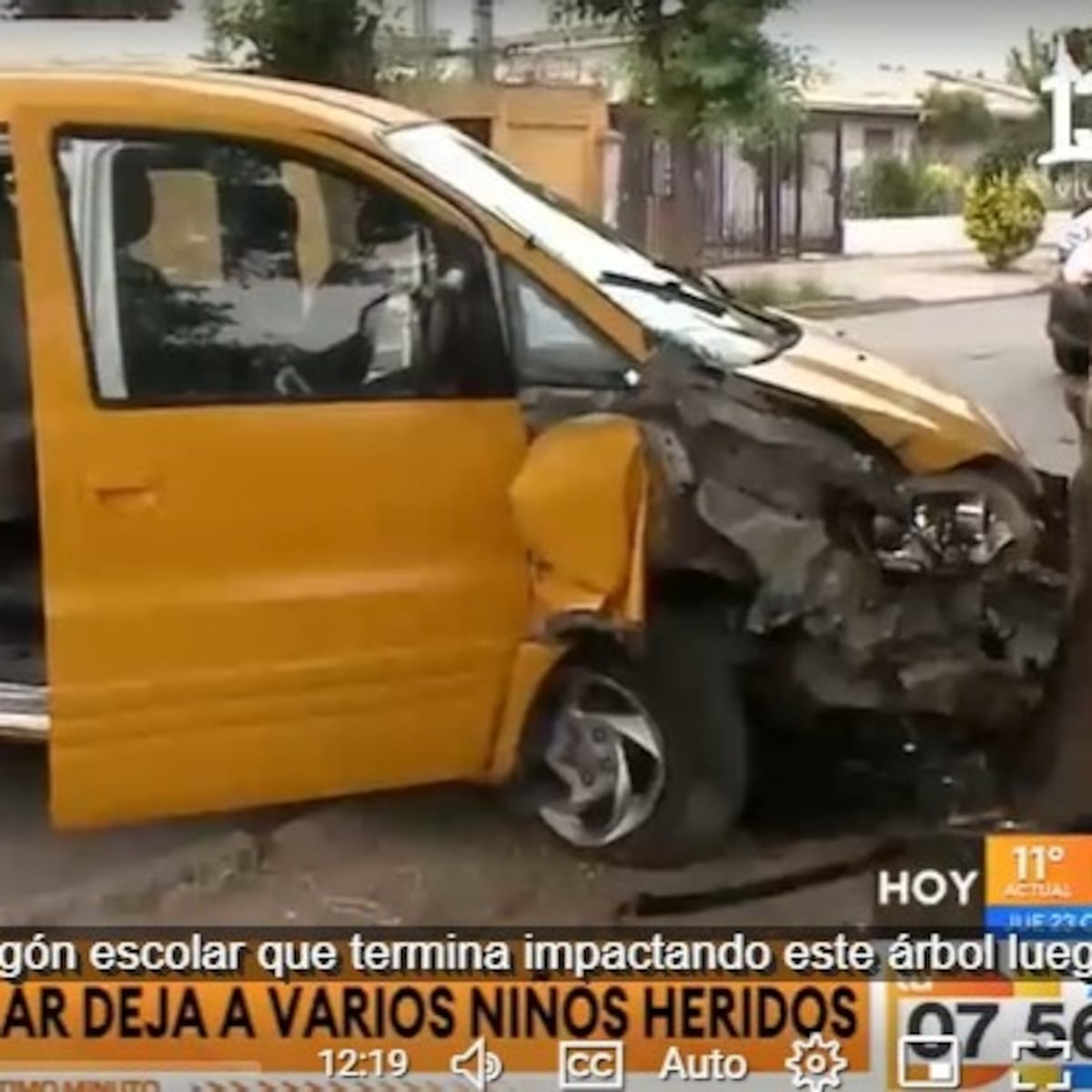 Choque de furgón escolar en Conchalí deja cinco niños heridos Choque de furgón escolar en Conchalí deja cinco niños heridos