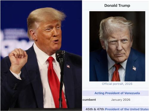 Donald Trump se autoproclama “presidente interino” de Venezuela: compartió imagen alterada de su perfil en Wikipedia