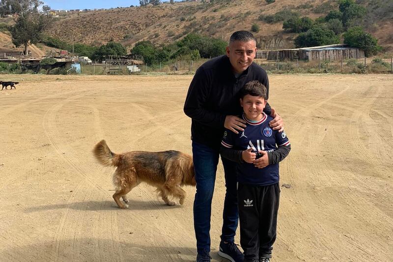 Jaime García en la cancha del Cartagena Atlético