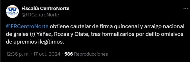 Firma quincenal y arraigo nacional fueron las medidas cautelares que se le impusieron a los exgenerales de Carabineros por los delitos de apremios ilegítimos en el marco del estallido social.