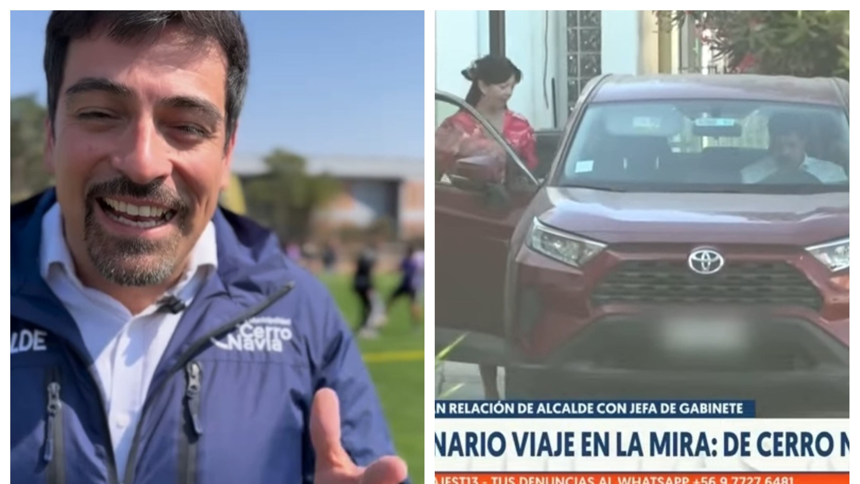 El jefe comunal no quiso referirse a la denuncia luego de ser abordado por un periodista de Canal 13.