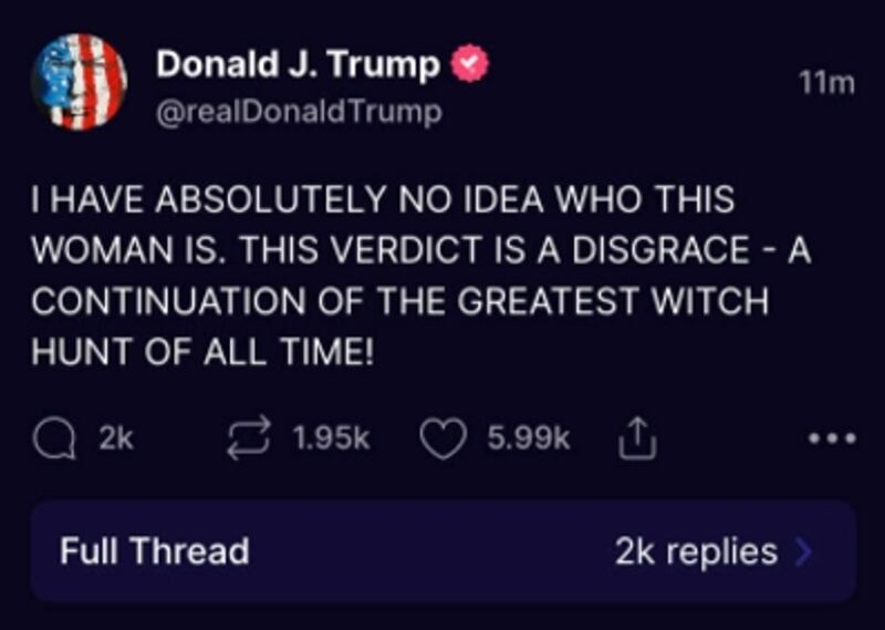 El expresidente de Estados Unidos fue declarado culpable este martes de los delitos de abuso sexual y difamación en contra de la escritora Elizabeth Jean Carroll.