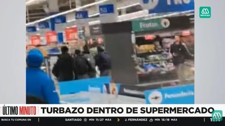 Violento turbazo en supermercado de San Miguel