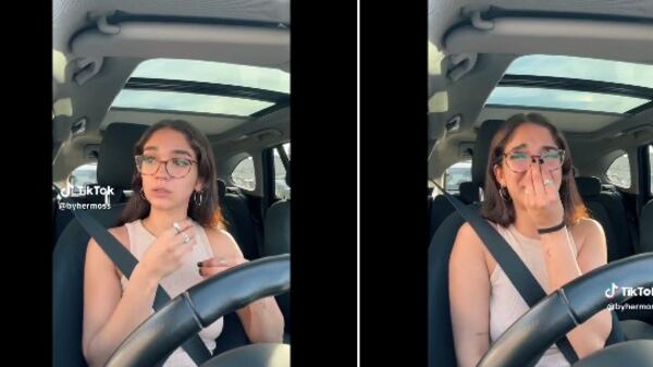 La tiktoker lloraba desconsolada