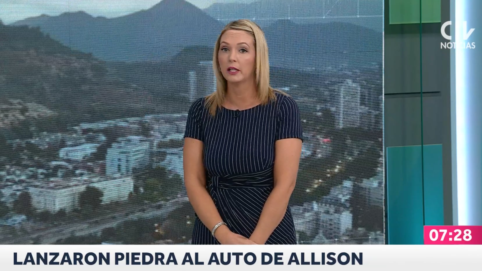 Allison Göhler relató cómo cayó la piedra sobre su automóvil este jueves