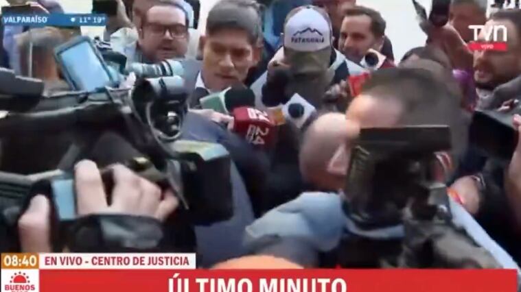 Llegada de Sergio Muñoz al Centro de Justicia