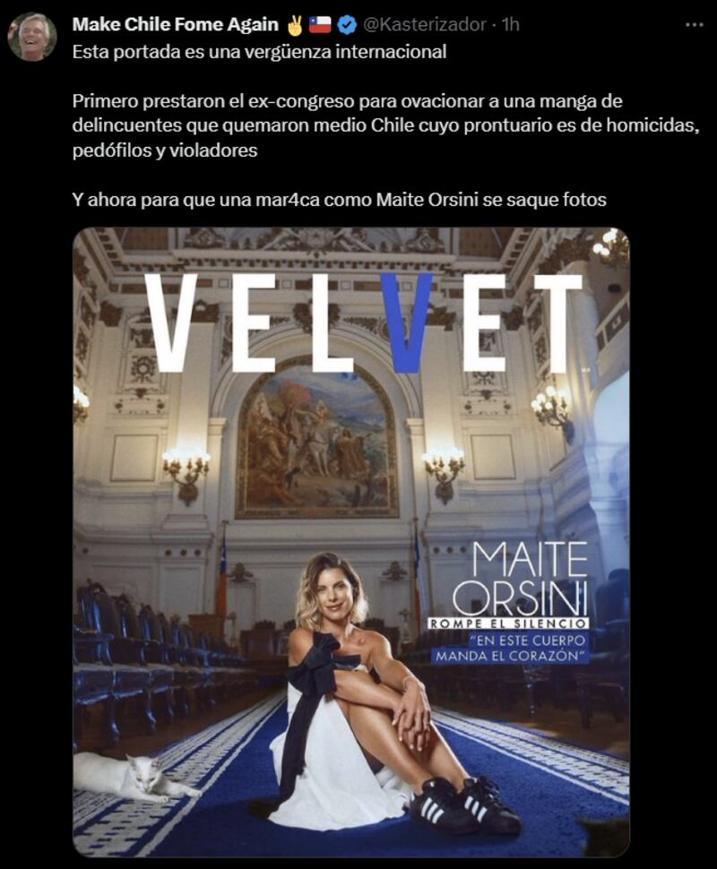 Reacción a sesión de fotos de Maite Orsini | X