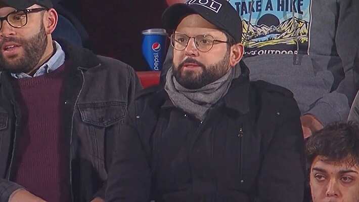 Gabriel Boric en el estadio