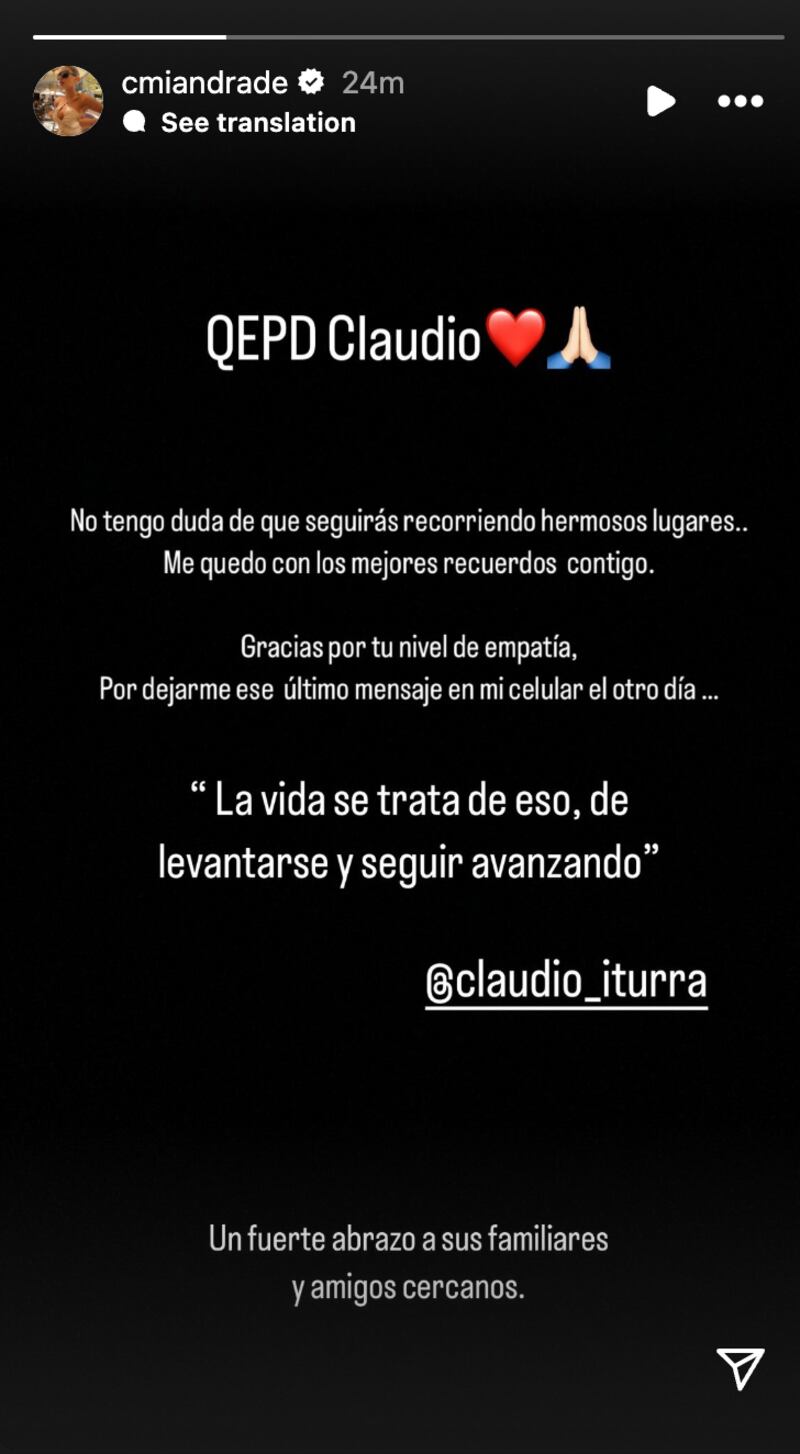 Historia de Camila Andrade | Fuente: Instagram