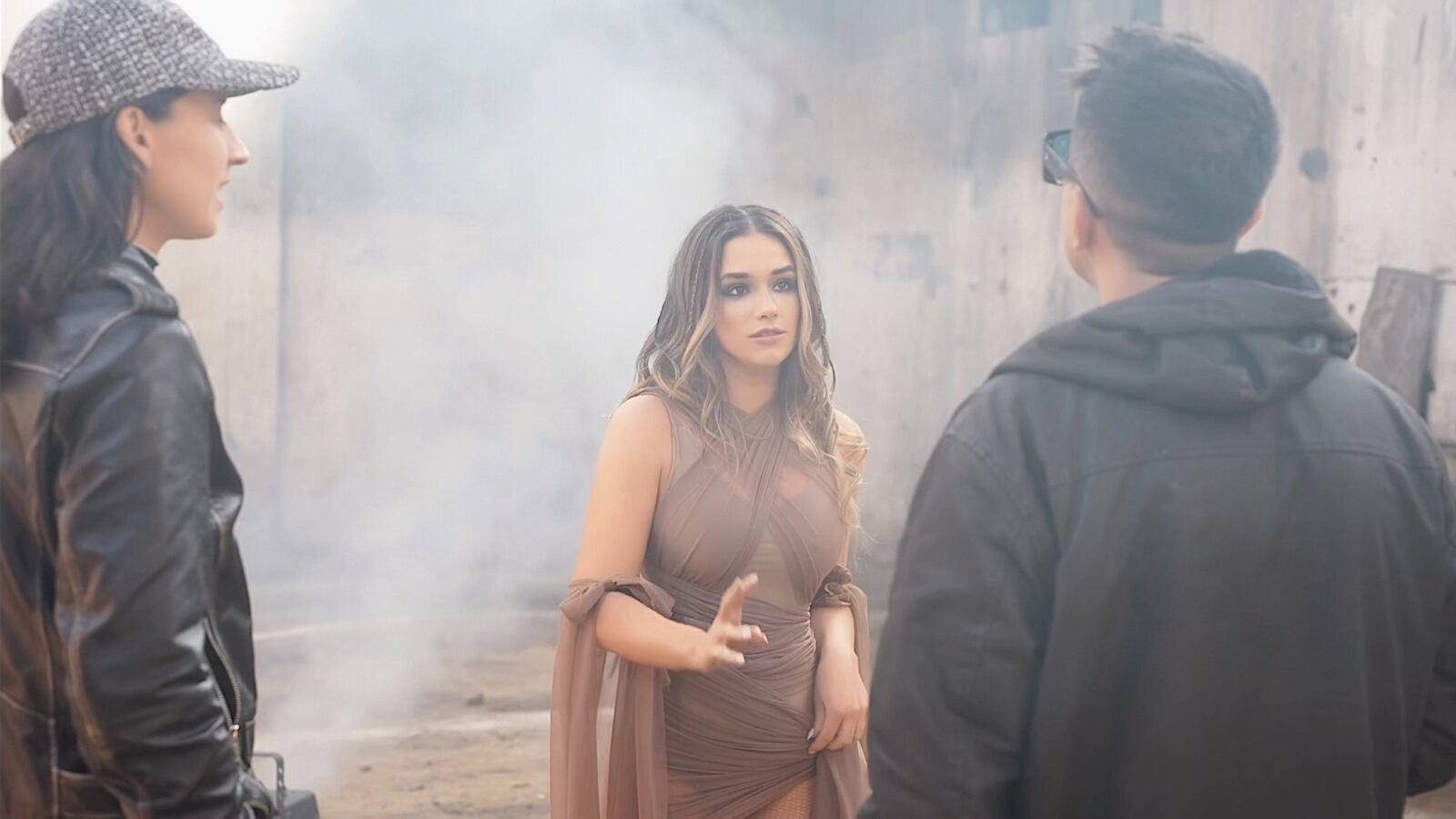 Alessia Traverso en el rodaje del videoclip de "Disclaimer"
