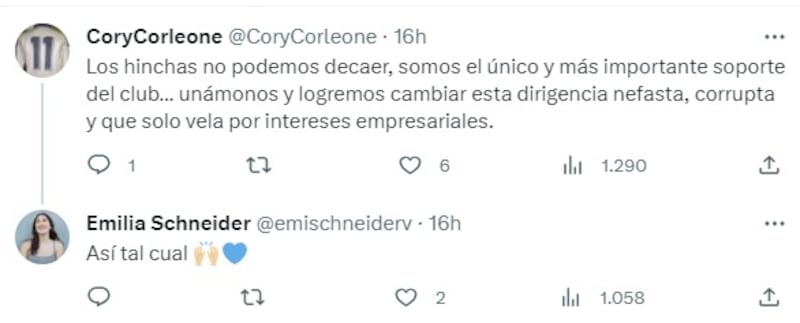 La diputada se lamentó por la nueva derrota de la U.