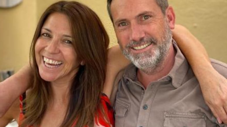 Karla Constant y el publicista Andrés Vilaseca.