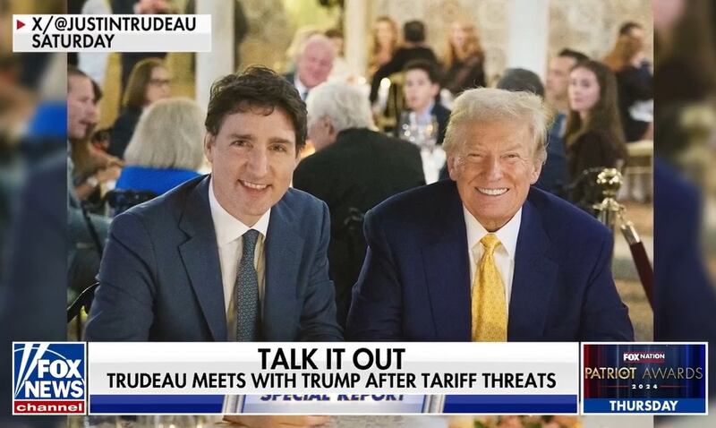 El primer ministro de Canadá se reunió con el electro mandatario de Estados Unidos, Donald Trump, luego que este amenazara con un aumento arancelario a los productos canadienses de un 25%.