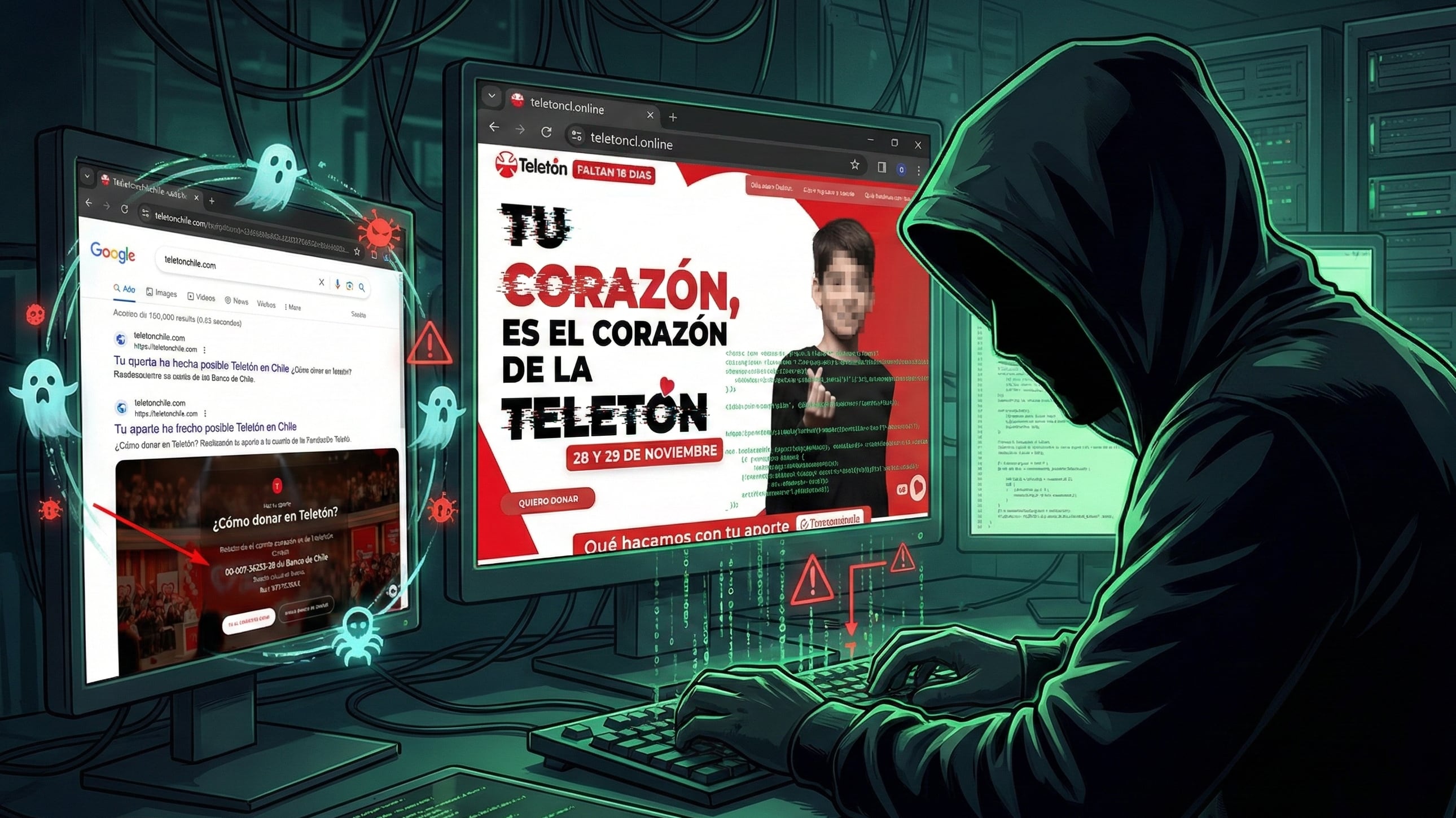 Sitios falsos que imitan la Teletón siguen activos tras el evento y piden donaciones por WhatsApp usando números con prefijo extranjero.