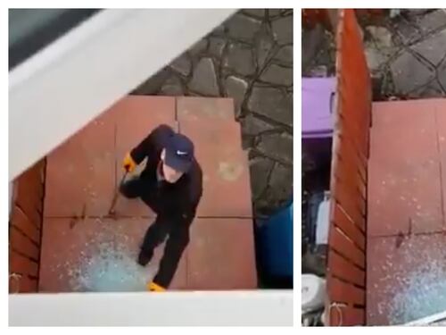 Ladrón intenta entrar a una casa y el dueño lo grabó desde la ventana
