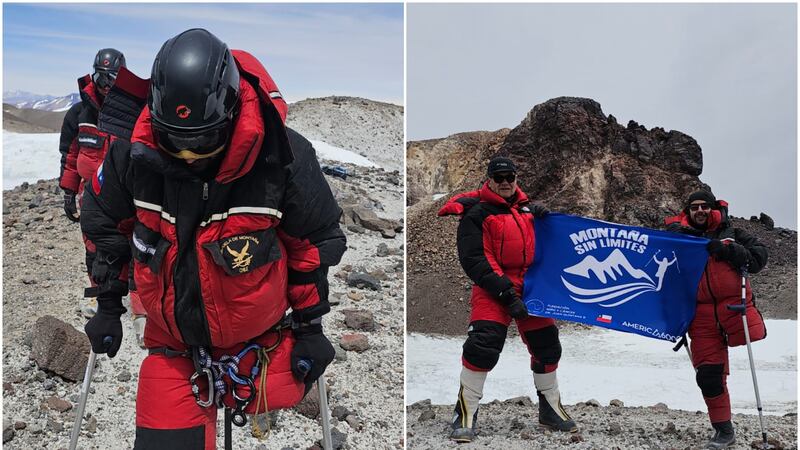 ¡Histórico! Exatleta paralímpico, Julio Soto, logró llegar a la cima del volcán más alto del mundo