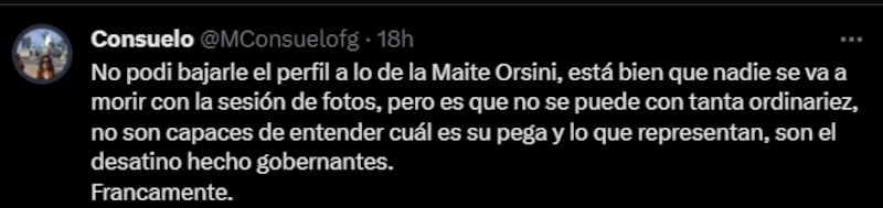 Reacción a sesión de fotos de Maite Orsini | X