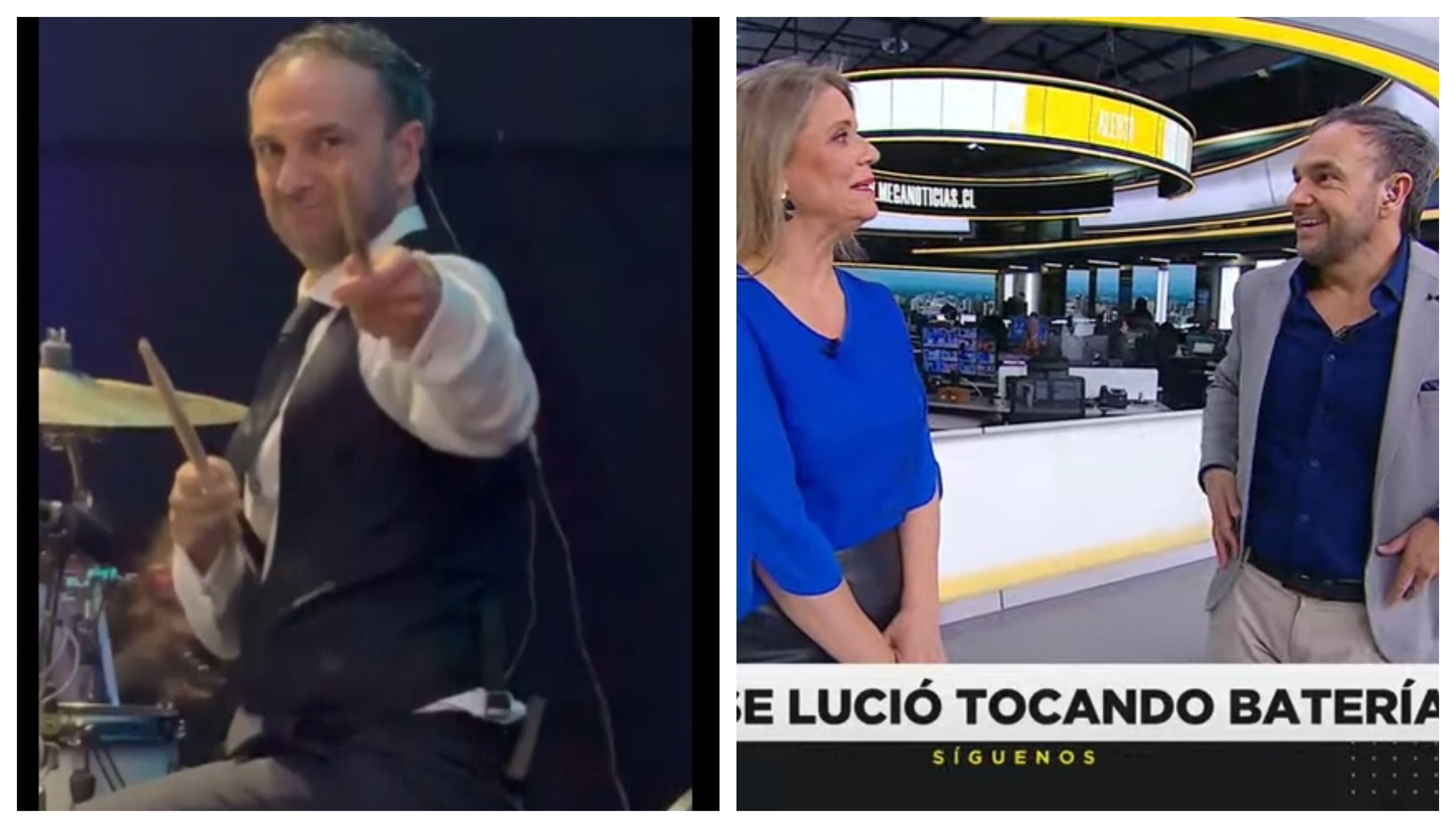 El rostro de Mega entregó detalles este lunes de su experiencia como baterista en el último concierto del cantante Luis Jara.