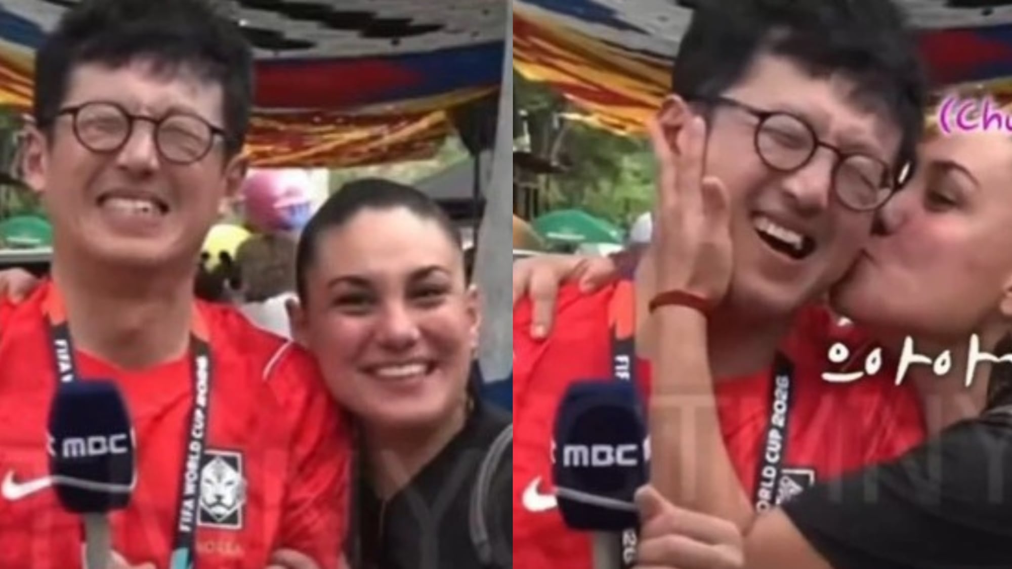 Acusan acoso contra reportero surcoreano tras inesperado beso de una hincha mexicana en el Mundial