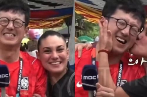 Acusan acoso contra reportero surcoreano tras inesperado beso de una hincha mexicana en el Mundial