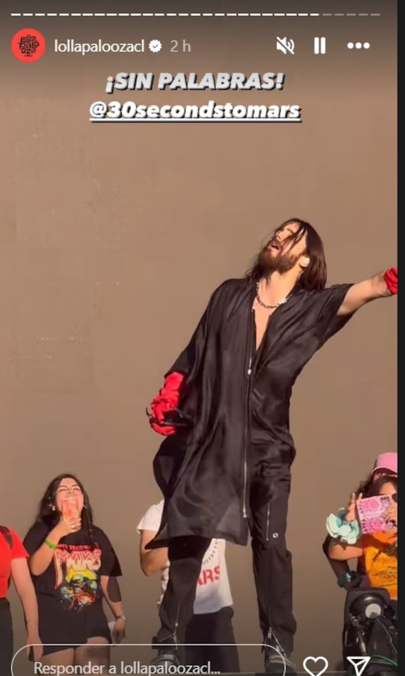 Jared Leto en Chile, Instagram Lollapaloozacl
