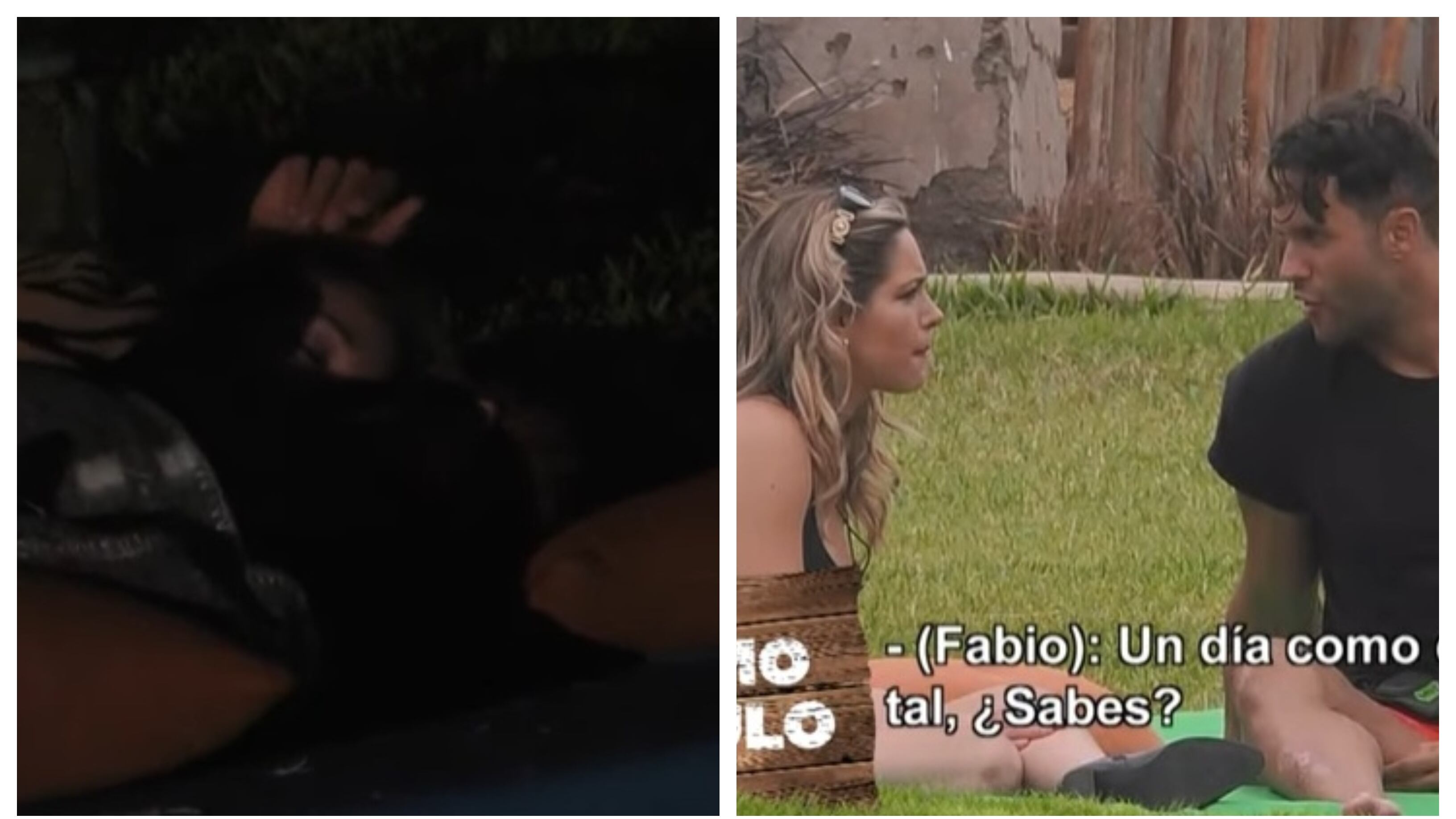 La actriz se besuqueó anoche con el chico reality español en el programa de Canal 13.