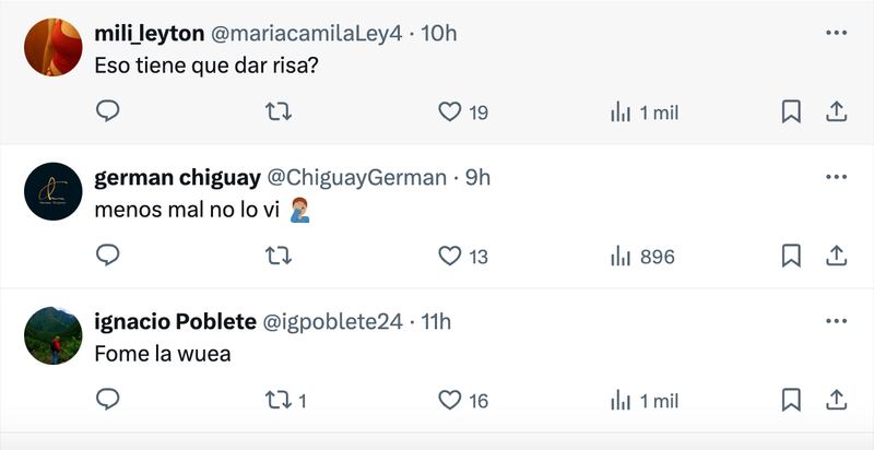 Reacciones a Naya Fósil | Captura: X (Twitter)