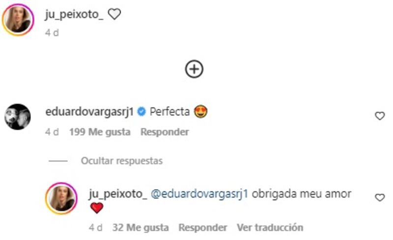 La brasileña cada vez comparte más registros de su relación con Eduardo Vargas.