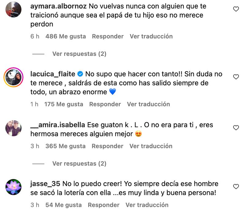 Comentarios a Carla Jara | Captura: Instagram